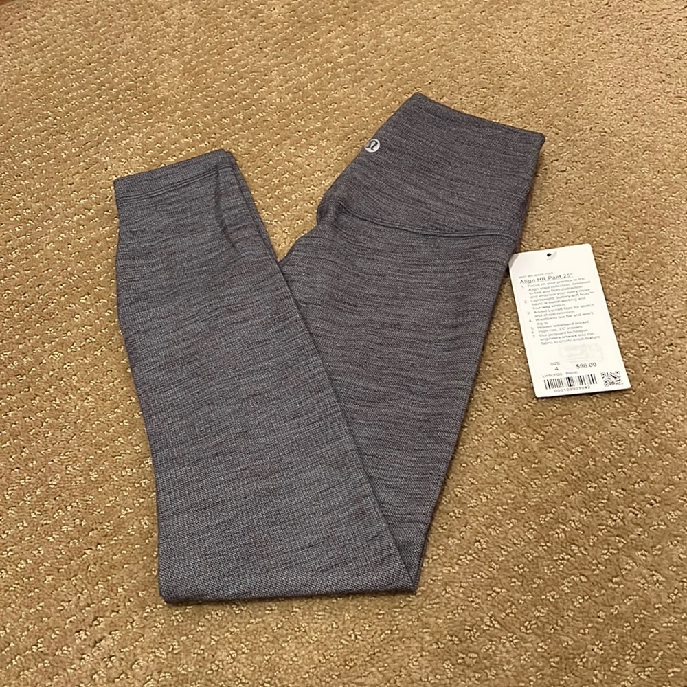 25” Mixed Grey Lulu align HR leggings NWT